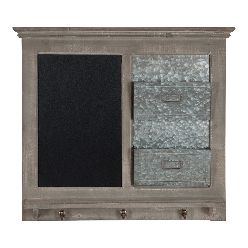 Solid Wood Wall Organizer, Grey