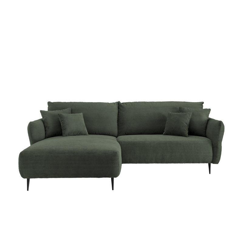 Chicago 4 Seater Sofa & Chaise, Dark Green