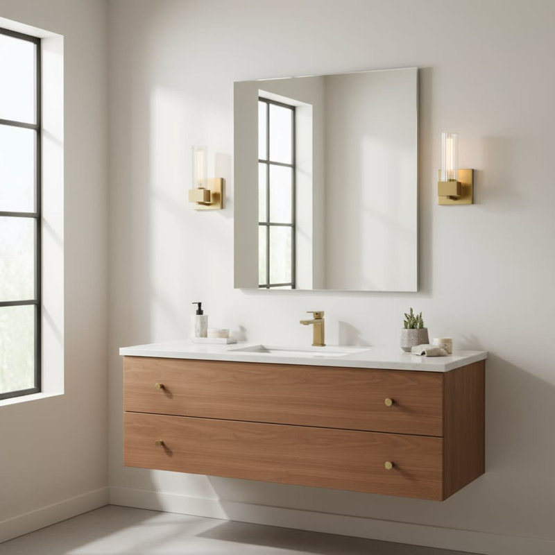 Éclairage de salle de bain à intensité variable 1 lumière Xander, Laiton héritage