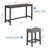 4-Piece Modern Bar Table Set with Built-in Power Outlet Sofa Behind Couch Table & 3 Padded Stools Dark Grey Upholstery Sturdy Metal Frame for Living Room, Dining & Home Office