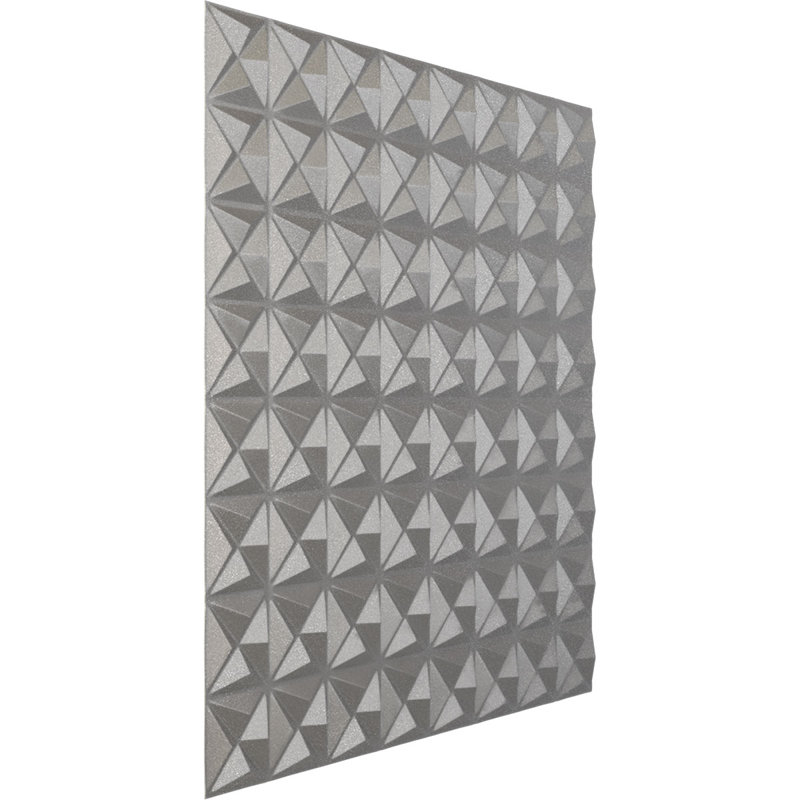 L 19 5/8 po x H 19 5/8 po Panneau mural décoratif Corura EnduraWall 3D, métallique (couvre 2,67 pieds carrés), Acier foncé