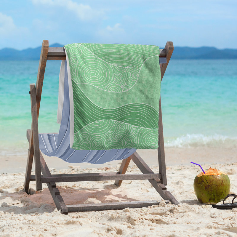 Katelyn Elizabeth Cotton Blend Beach Towel, Green