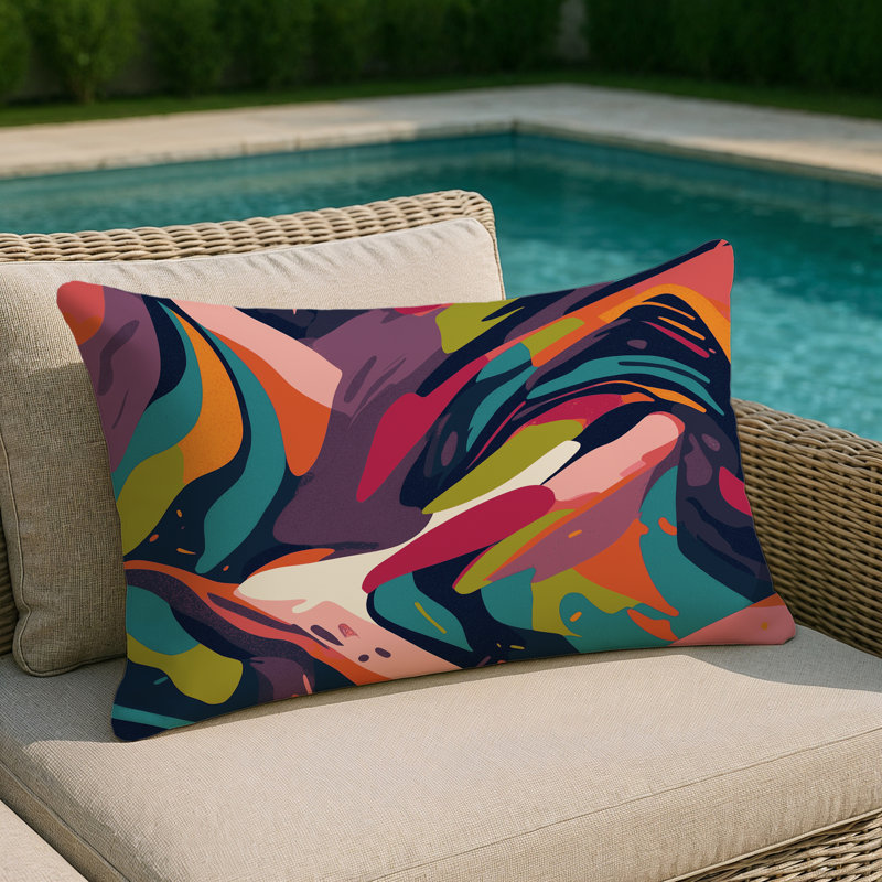 Coussin décoratif d'intérieur et d'extérieur Illusion chromatique, Rectangle 18"H x 25"W