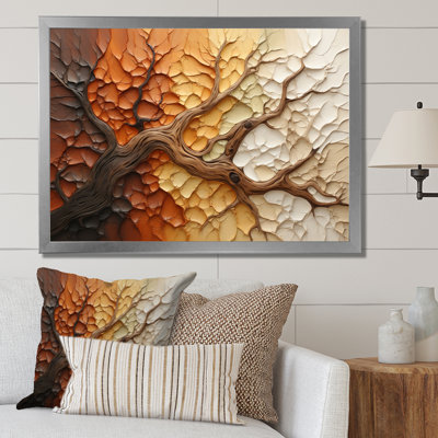 Brown Beige Abstract Redwood Tree Collage - Modern Wall Decor13