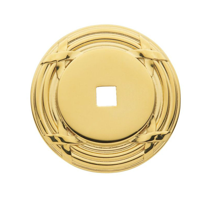 Edinburgh Knob Backplate, Polished Brass, 1.5" H x 1.5" W x 0.2" D