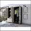 Armoire en miroir Florencia L, deux armoires avec cloisons, noir et gris clair