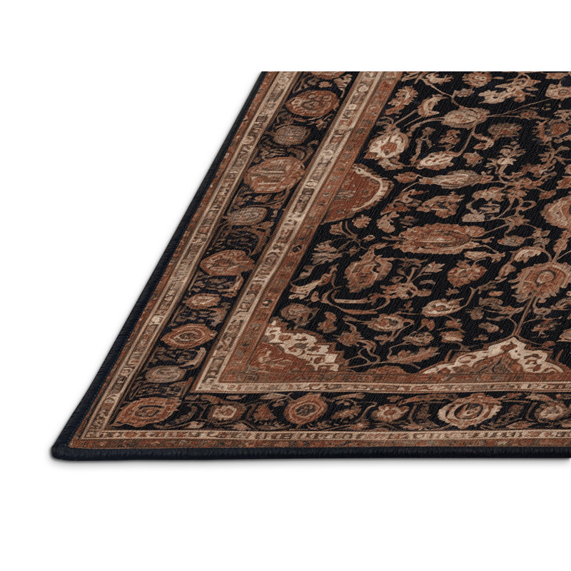 Tapis brun lavable à la machine, Rectangle 5 pi x 7 pi