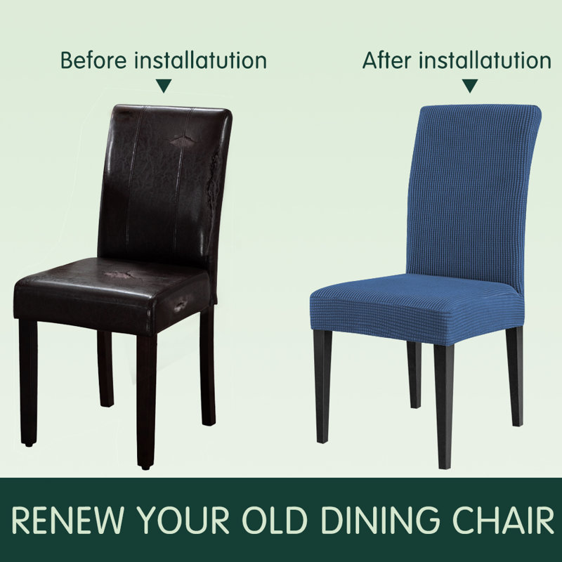 Box Cushion Dining Chair Slipcover, Denim Blue