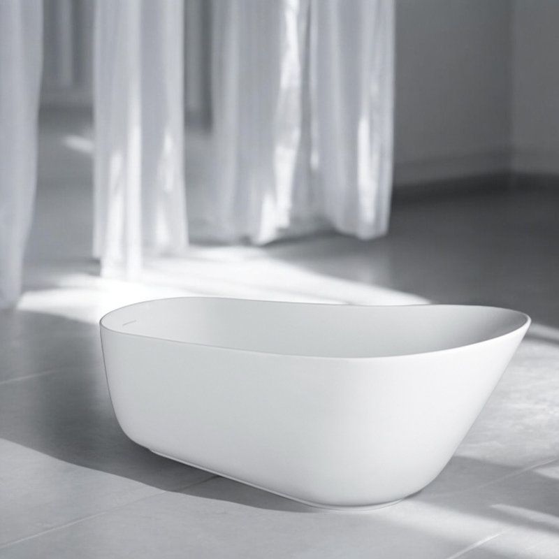 67'' X 31.5'' Freestanding Soaking Solid Surface Bathtub