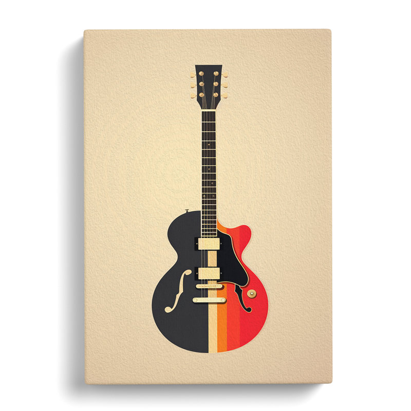 Guitar Minimalism No.2 - No Frame Print, 60cm H x 40cm W x 3cm D