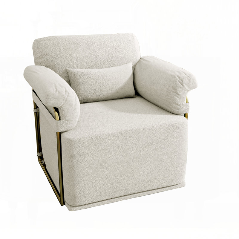 Fauteuil d'appoint carré pivotant, Beige