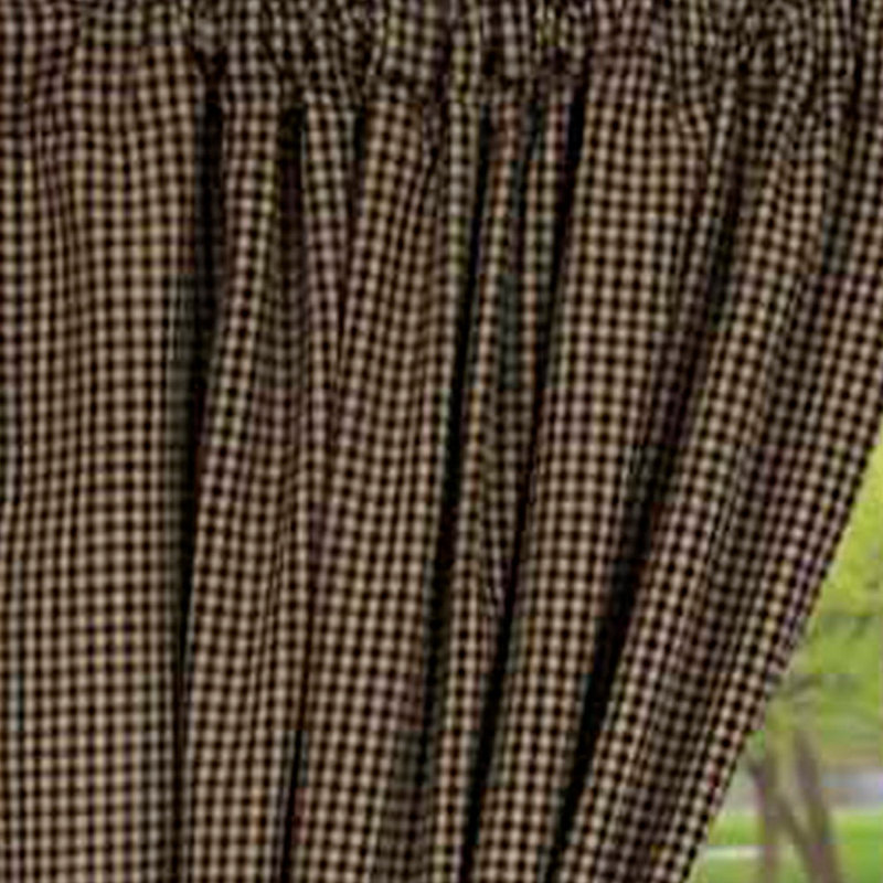 Carnbrock Cotton No Curtain Pair, Black/Oat