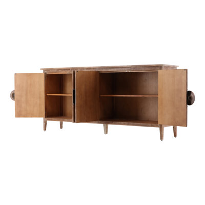 Furniture Classics Bakers Warm Pine Wood Brass Sideboard Buffet