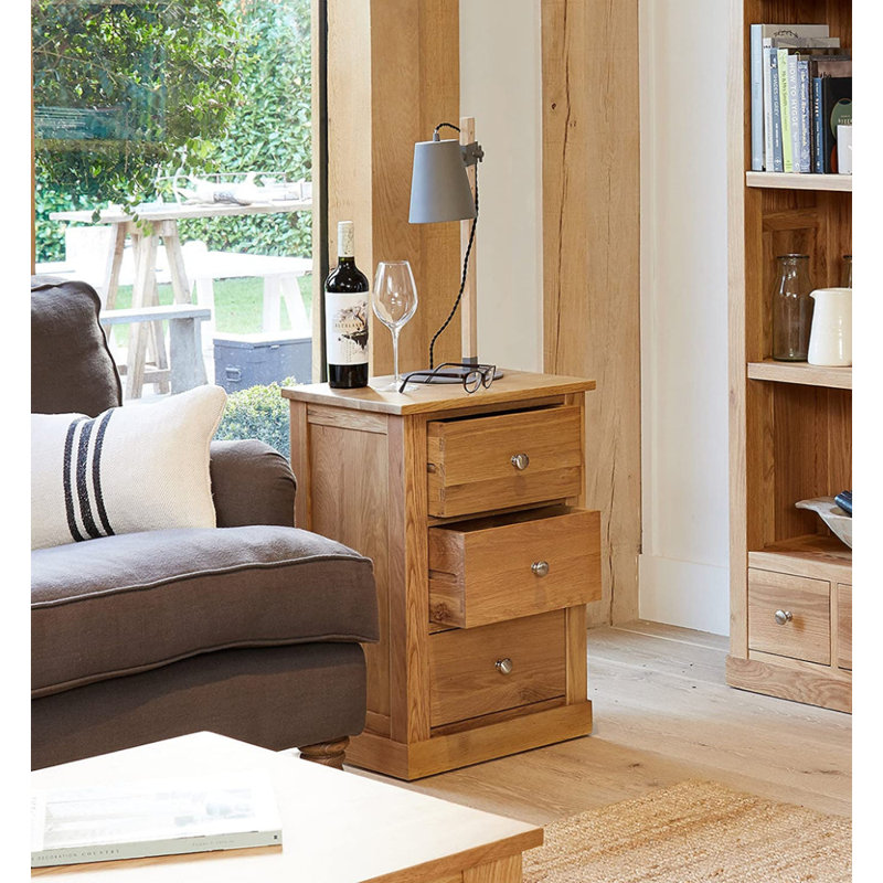 Ezmerelda Solid Wood Block End Table