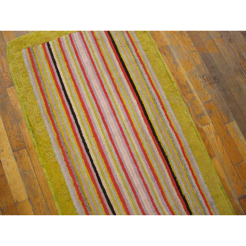 Tapis crocheté antique en laine américaine
