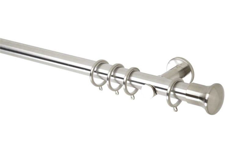 Single Curtain Pole, 3.5 cm L x 360 cm W, Chrome