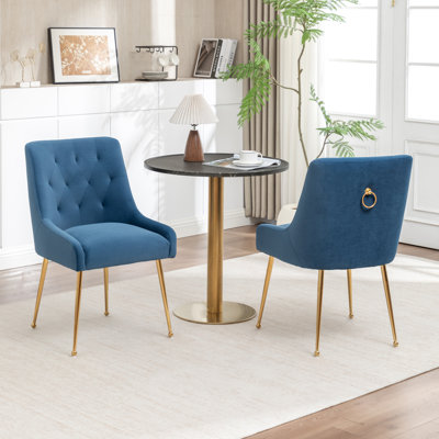 Chaise d'appoint rembourrée en velours Mayreli