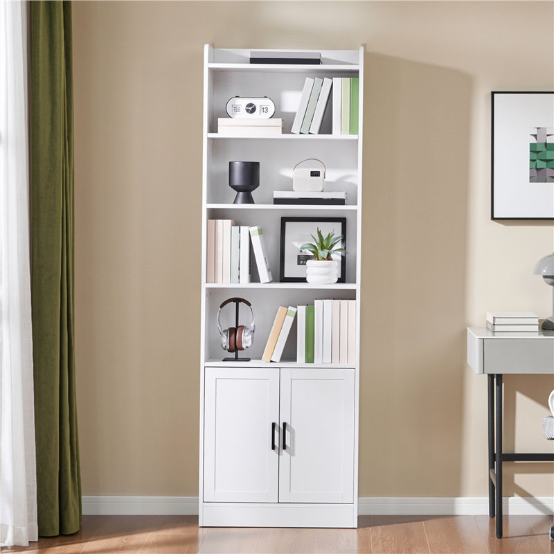 Bibliothèque moderne simple avec tablette supérieure ouverte, White