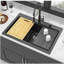 Évier de cuisine encastrable en granite noir 33 po x 22 po