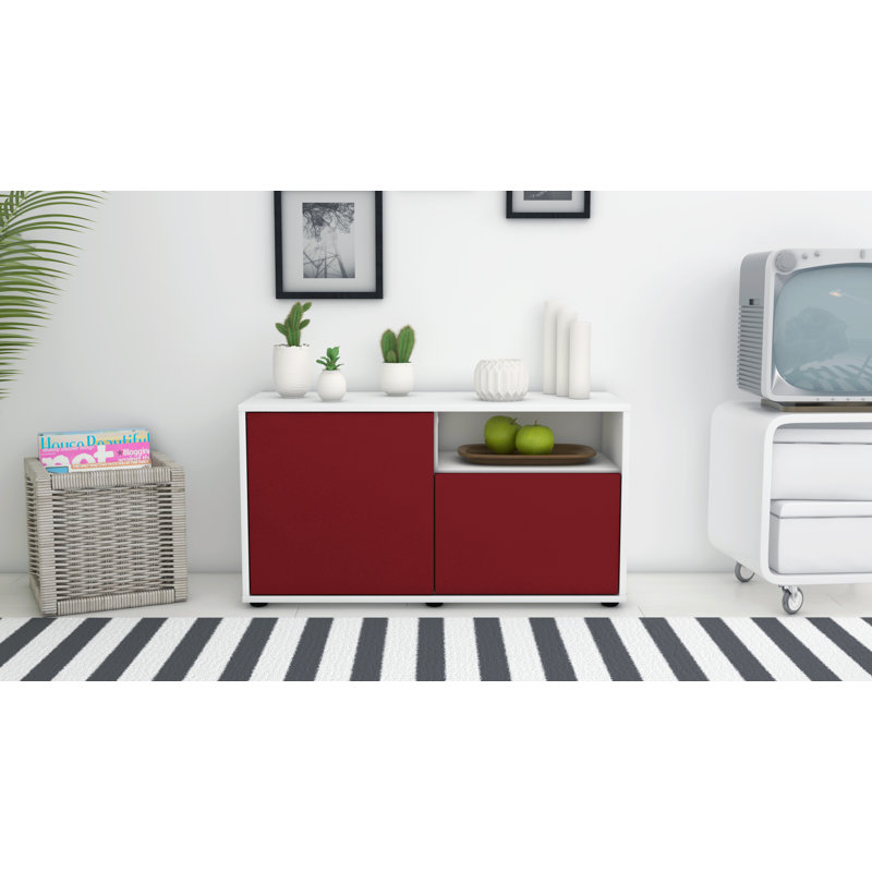 Xzavier 92cm W Chest of Drawers, Red / Matte White