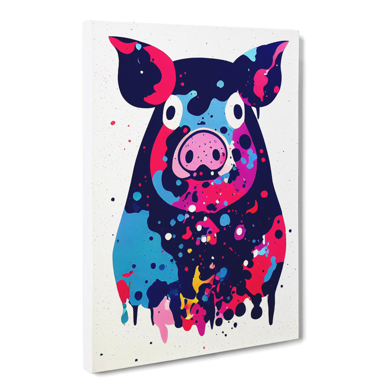 Kennedyville Pig Splatter - Wrapped Canvas Print, 50cm H x 35cm W x 3cm D