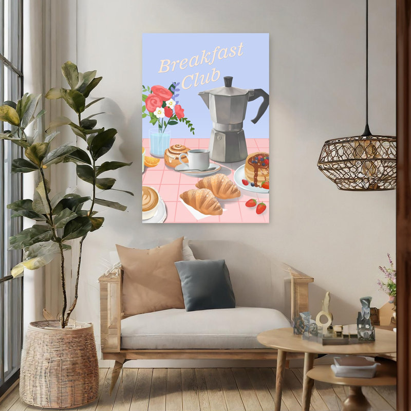 Petit déjeuner Club, impression de fleur de fruit contemporaine, H 48 po x l 32 po