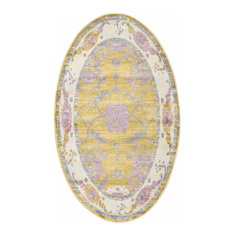 Haefner Geometric Indoor Rug, Oval 3'3" x 5'3"