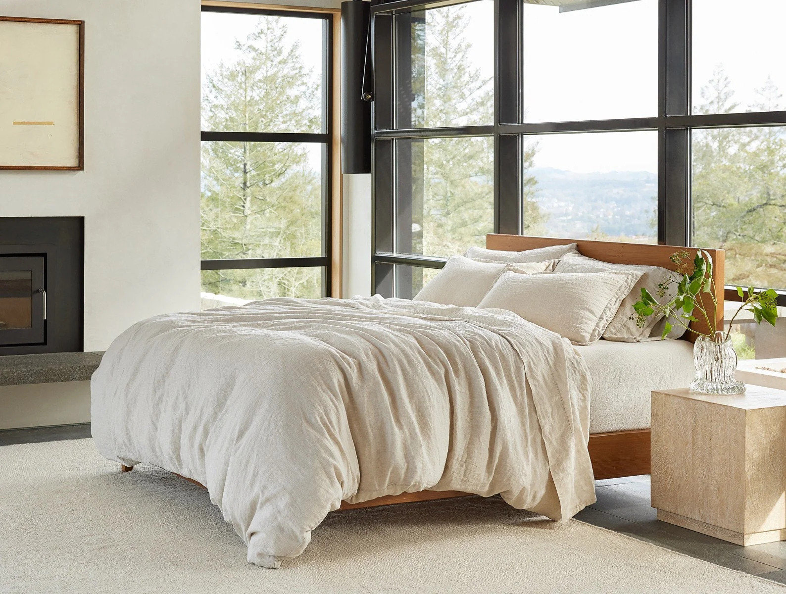 Organic Relaxed Linen Duvet Cover, Undyed Chambray, King/Cal King Duvet Cover