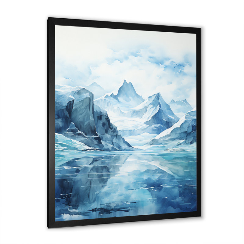 Latayvia Alaska Glacial Reflections, reproduction d'art sur toile, H 20 po x l 12 po x P 1 po, Cadre photo noir