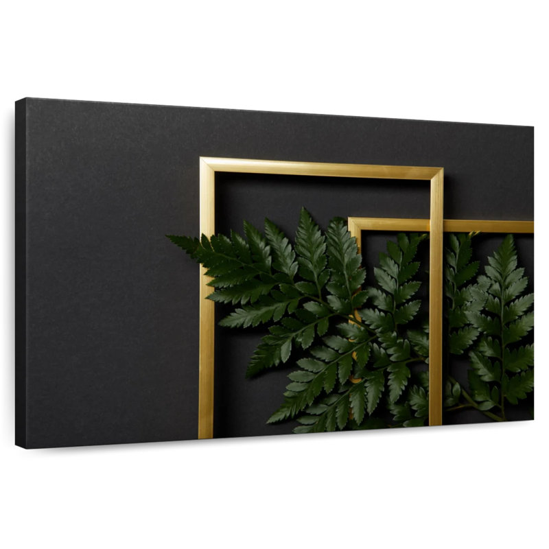 Harnek Ferns In Golden Frames, H 32 po x l 48 po