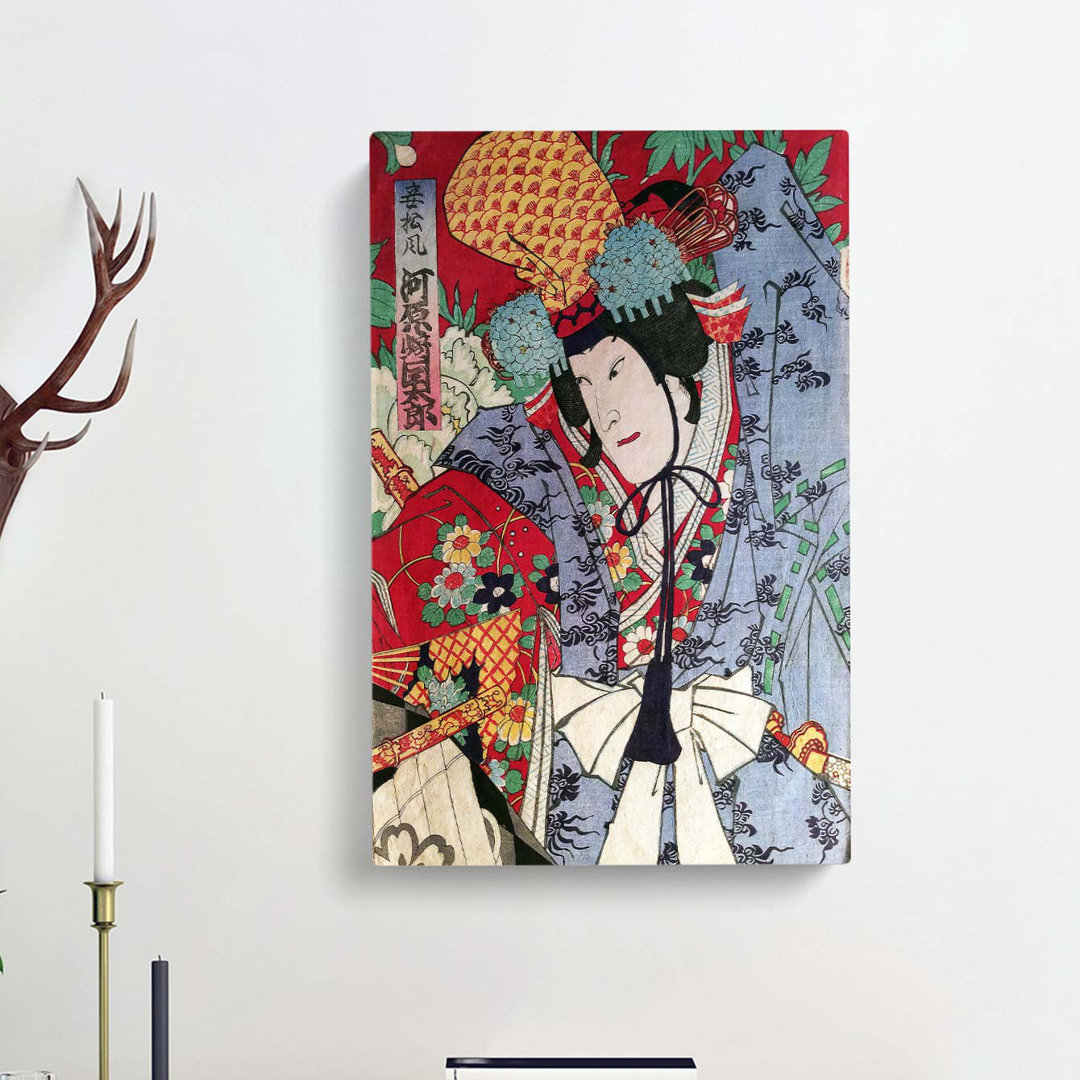 Floral Robes by Toyohara Kunichika - Wrapped Canvas