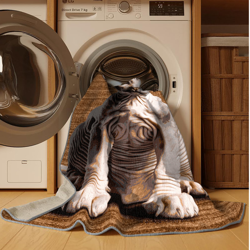 Washable Minskin Cats Area Rug, Square 8'