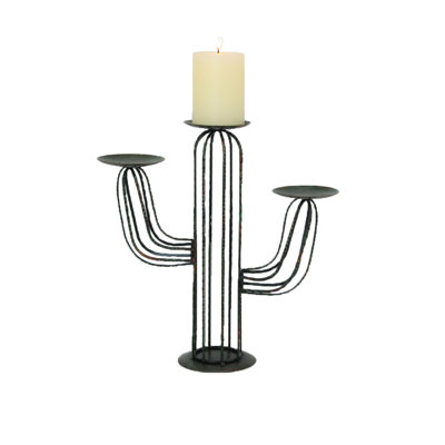 Cactus 13.8'' H Metal Tabletop Candelabra
