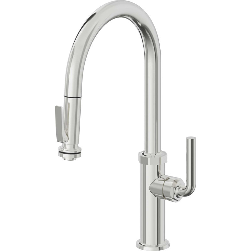 Descanso Kitchen Pull-Down Faucet with Squeeze Sprayer - High Arc Spout, Polished Chrome