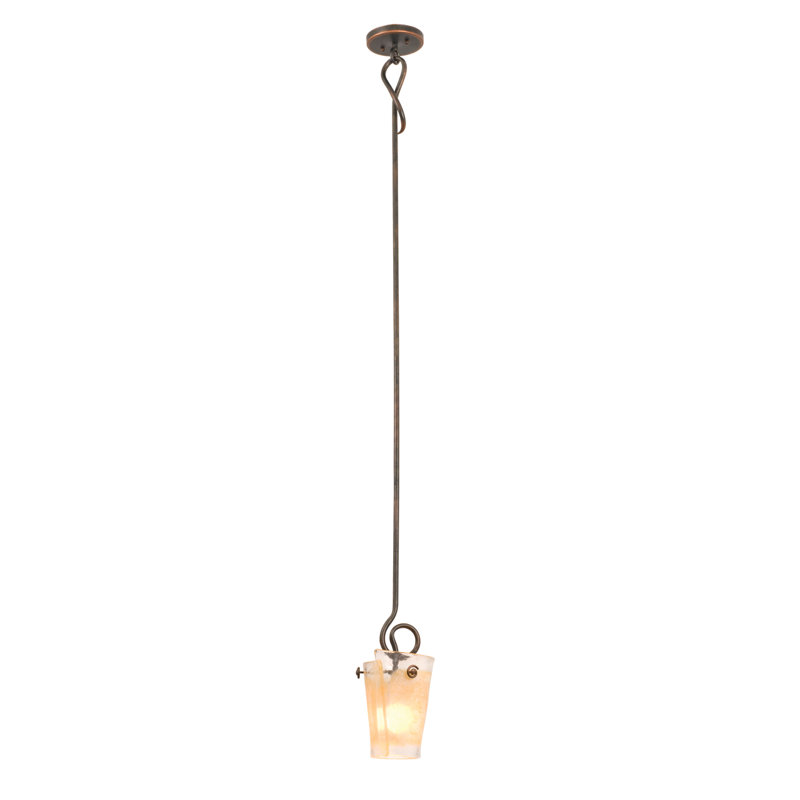 Luminaire suspendu Tribecca 1 LT Kalco, Écaille de tortue, Verre givré Tribecca