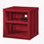 Table de chevet à finition rouge Cargo avec USB