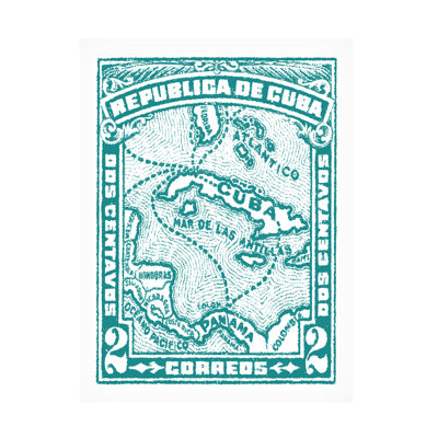 Art sur toile «Wild Apple Portfolio», «Cuba Stamp XIII Bright»
