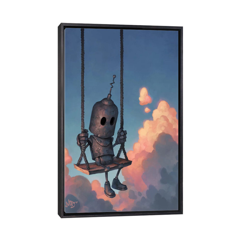 Décoration murale The The Météorologic Kids, H 60 po x l 40po x P 1,5 po, Toile avec cadre noir patiné