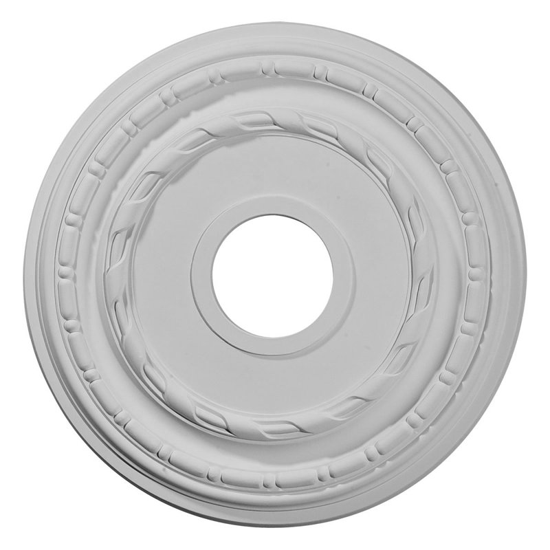 Endurathane Dublin Ceiling Medallion, 15 3/8"OD x 3 5/8"ID x 1"P (Fits Canopies up to 8 1/4"), Factory Primed, Primed