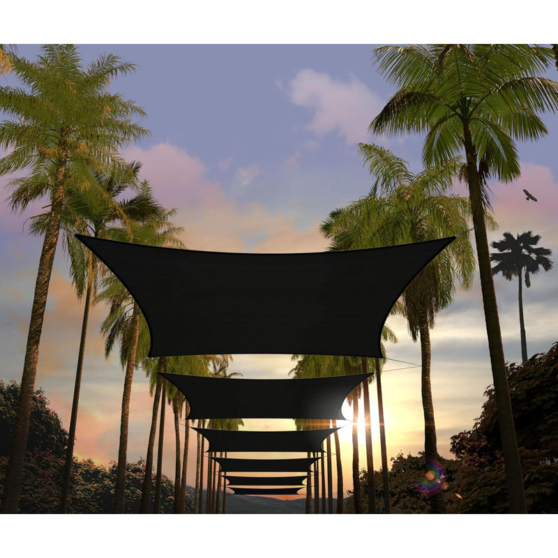 Voile d'ombrage carré Amgo, 13 pi x 13 pi, Noir, noir, noir, noir