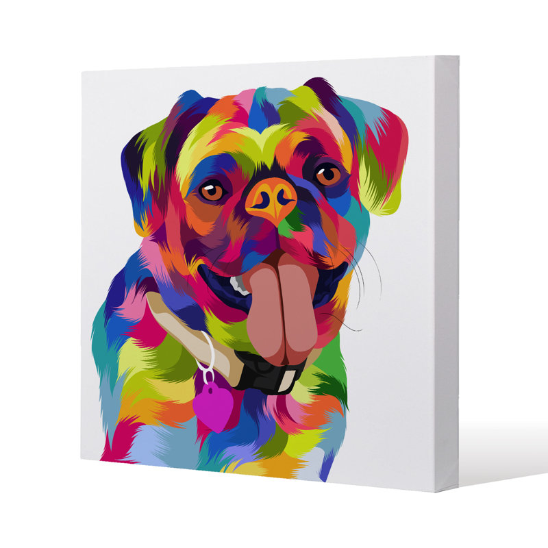 Amazing Illustration Pop Art Dog Canvas Print by Andrew Lee - Wrapped Canvas Print