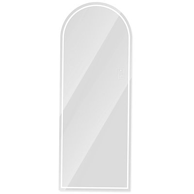 Miroir pleine longueur à DEL de 65 po x 21 po en forme d'arc, à intensité variable, haute définition, antidéflagrant, peut être fixé ou monté - éclairage lumineux, convient au maquillage, au studio, etc.