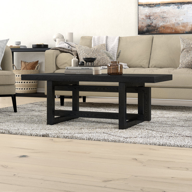 Cesily 47" Wide Rectangular Coffee Table, Black