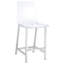 Ensemble de 2 tabourets transparents et de comptoir en acrylique avec repose-pieds résilient pour salle à manger 2 pièces Glamour