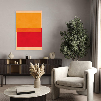 Orange Red Geometry Abstract Bold Colorful Wall Art Print