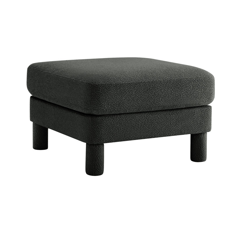 Repose-pieds Lucas - polyester - gris foncé, Gris foncé