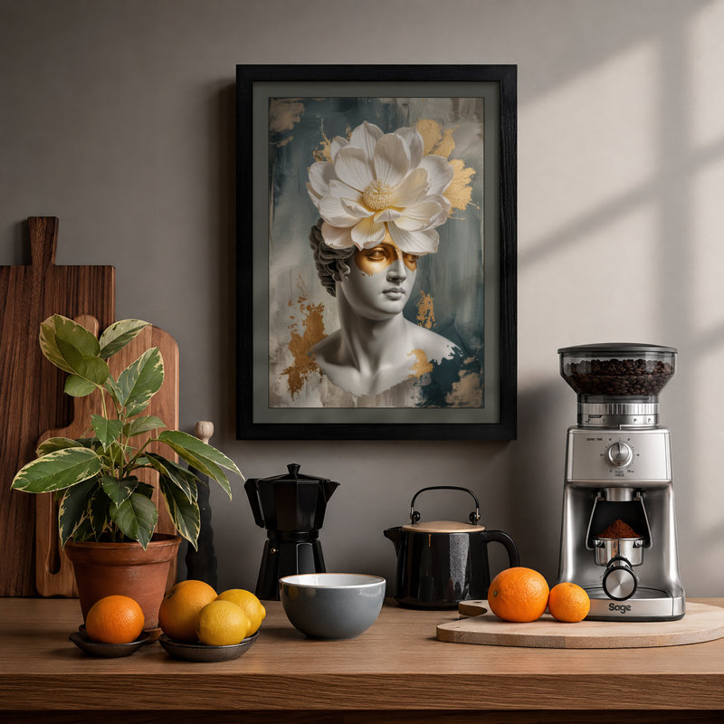 Classical Bloom Modern - Print, A4 - 29.7 x 21.0 cm, Black