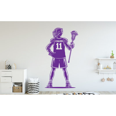 Custom Name Lacrosse Wall Decal, Kids Room Decor
 306DRE