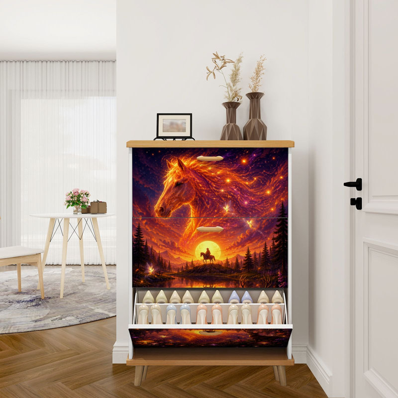 Armoire de rangement pour chaussures avec 3 tiroirs rabattables pour étagère de rangement pour chaussures