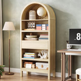 71.2" H Farmhouse Bookcase With Drawer And 5-tier Open Shelves 
